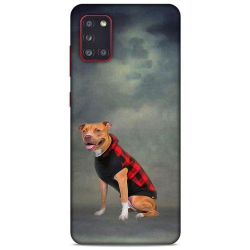 Samsung Galaxy A31 Kılıf Köpek Kıyafetleri (31) TPU Kılıf Pitbull Yelek