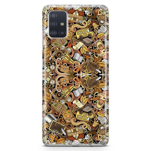 Samsung Galaxy A51 Kılıf Eğitimci Doodle Arka Kapak Koruma Desenli Full Koruyucu