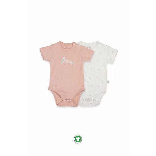 Bistyle Flying Bloom White Yarım Kol 2'li Body 17118 Ekru Gül Kurusu