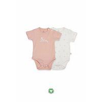 Bistyle Flying Bloom White Yarım Kol 2'li Body 17118 Ekru Gül Kurusu