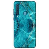Mermer Desenli (13) Tema Silikon Kap Turkuaz Samsung Galaxy A9 2018 Kılıf