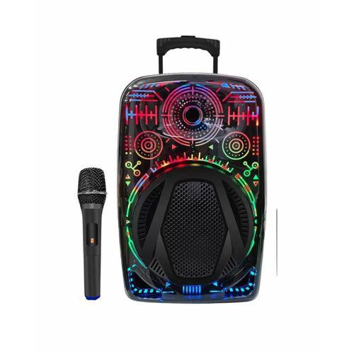 Karaoke Hoparlör Rgb Led Işıklı Usb Fm Radyo Destekli Taşınabilir Speaker