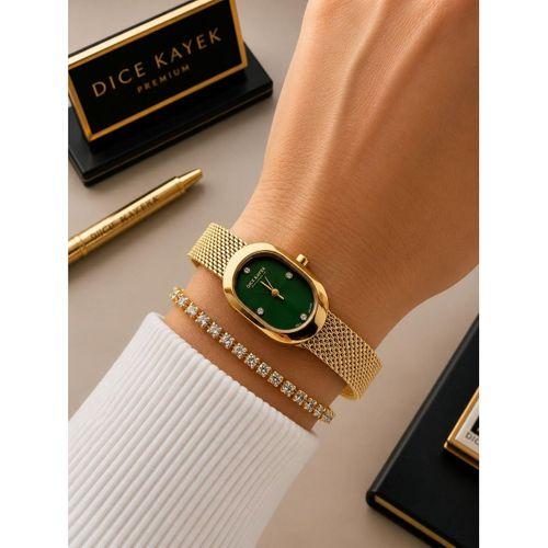 Dice Kayek Oval Mini Vintage Kasa Kadın Kol Saati Çelik Kordon 5 ATM Suya Dayanıklı+Bileklik DC.29