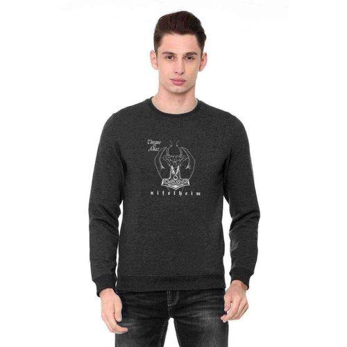 Throne Of Ahaz Nifelheim Baskılı Füme Antrasit Erkek Sweatshirt