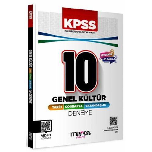 KPSS Genel Kültür Tarih Coğrafya Vatandaşlık 10 Deneme Sınavı Marka Yayınları