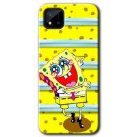 BeRa Aksesuar Realme C11 Kılıf Baskılı Kapak - Aşık Sünger Bob +Tam Kaplayan Mat Seramik