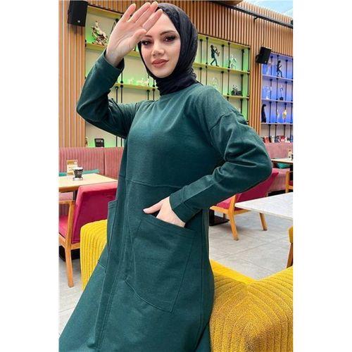 Önden İki Cepli Sade Basic Uzun Tunik Pantolon İkili Spor Takımı - 03067.021 - Nefti