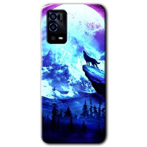 Oppo A55 HD Baskılı Kılıf + 9D Tam Ekran Koruyucu - Mega Kurt