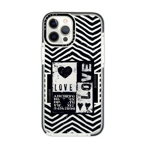 iPhone 11 Pro Casetify Black Love Desenli Anti Shock Premium Silikonlu Siyah Kenar Detaylı Telefon K