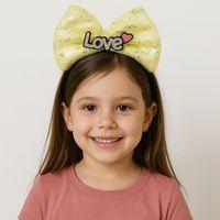 LED Işıklı Love Yazılı Sarı Fiyonk Taç – Kız Çocuk Parti Tacı