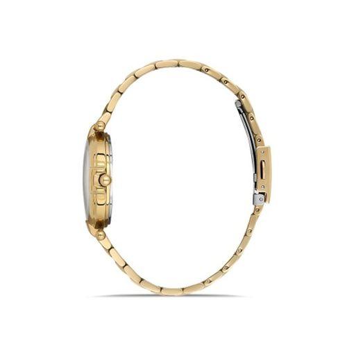 Ferro Quartz Çelik Altın Rengi Gümüş Beyaz Kadran 32 mm Kadın Kol Saati