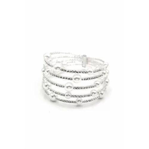 Beş Sıra İncili Su Yolu Bileklik - Gümüş