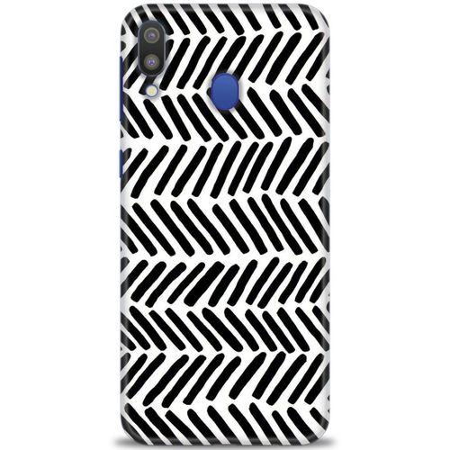 Samsung Galaxy M20 Kılıf HD Baskılı Kılıf - Siyah Çubuklar + Tam Ekran Koruyucu