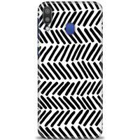 Samsung Galaxy M20 Kılıf HD Baskılı Kılıf - Siyah Çubuklar + Tam Ekran Koruyucu