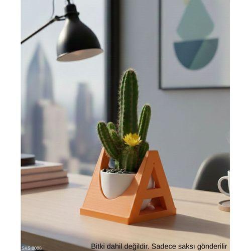 Turuncu A Harf Seklinde Mini Dekoratif Saksi Ismine Ozel Bas Harf Tasarim 75 Cm Masa Ustu Ofis Dekoru