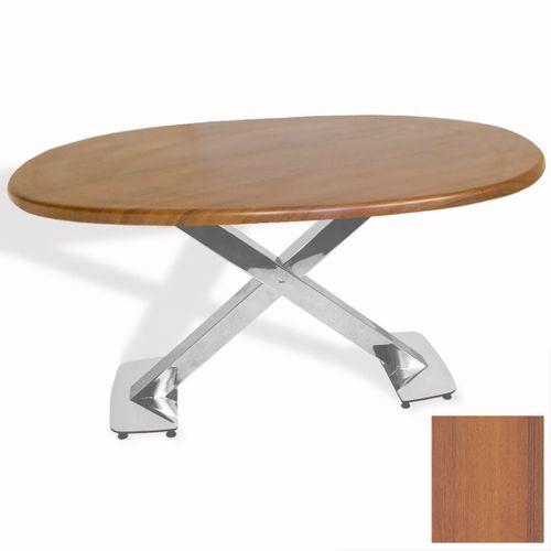 Dockers İks Masa Kromnikel Oval (94x146 - Werzalit, Allzalit yada Wermodin Tabla) - Koyu Ahşap