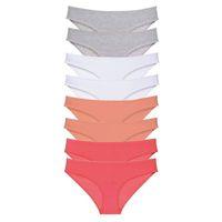 8 Adet Süper Eko Set Likralı Kadın Slip Külot Gri Beyaz Pudra Fuşya