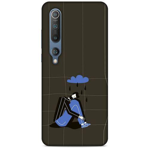 Xiaomi Mi 10 Kılıf Depresyon (33) Hybrid Kılıf Kahve Toz Pembe