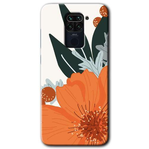 MRCİLETİSİM Xiaomi Redmi Note 9 Kılıf Kapak - Portakal Çiçeği +Hayalet Ekran Yandan Gözükmez