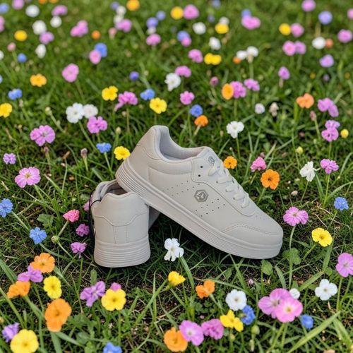 Crosberg 308 Beyaz Cilt Düz Taban Spor Ayakkabı