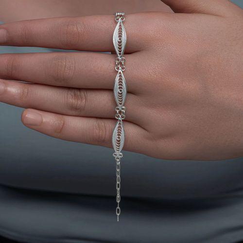 Gümüş Sonsuz Esinti Telkari Kadın Bileklik