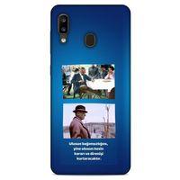 Samsung Galaxy A20 Kılıf Atatürk (6) Silikon Kılıf Koyu Mavi