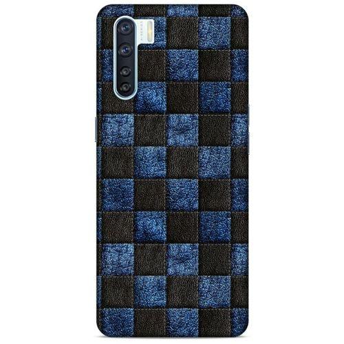 Oppo A91 Kılıf Patchwork (9) Kılıf Siyah Mavi