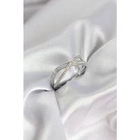 Zirkon Taşlı Sarmal Sedefli Gümüş Renk Kadın Yüzük