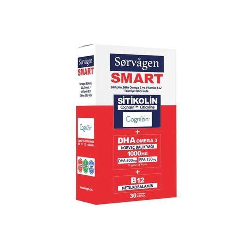Sorvagen Sorvagen Smart Sitikolin DHA Omega 3 ve B12 30 Kapsül 8680057351687