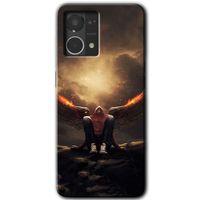 Oppo Reno 7 4G Kılıf HD Desen Baskılı Arka Kapak - Wings of Power