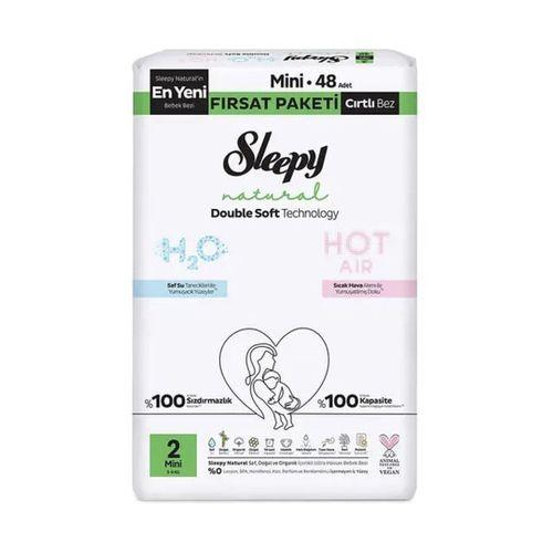 Sleepy Sleepy Natural Double Soft Bebek Bezi Fırsat Paketi 2 Beden 48 Adet