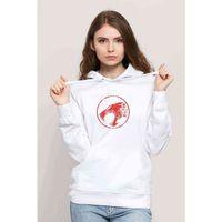 Thundercats Logo Baskılı Beyaz Kadın Kapşonlu Sweatshirt