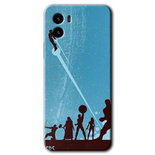 Vivo Y15s HD Baskılı Kılıf + 9D Tam Ekran Koruyucu - Avengers Team