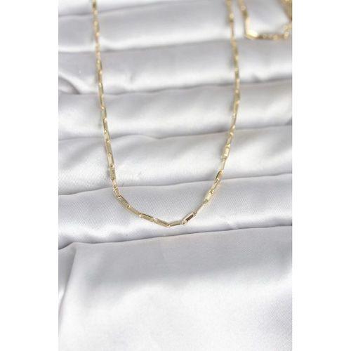 CM 14K Gold Renk İnce Ataç Zincir Model 60 cm Kadın Kolye