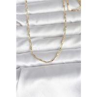 CM 14K Gold Renk İnce Ataç Zincir Model 60 cm Kadın Kolye