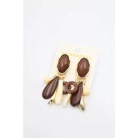 Taşlı Sallantılı Küpe - Kahverengi