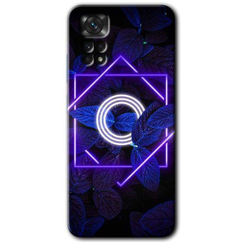 Redmi Note 11 Pro 5G Kılıf HD Desen Baskılı Arka Kapak - Dark Neon Yaprak O Harfi