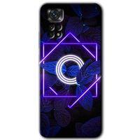 Redmi Note 11 Pro 5G Kılıf HD Desen Baskılı Arka Kapak - Dark Neon Yaprak O Harfi