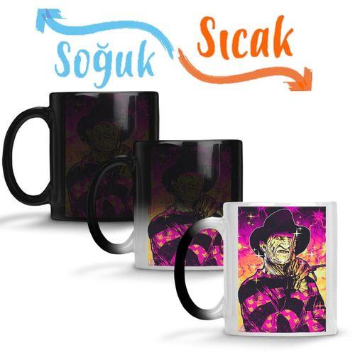 Neon Horror Freddy Sihirli Kupa Bardak Porselen
