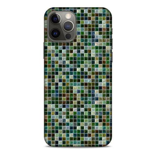 Mermer Desenli (29) Tema Arka Koruma Kılıfı Haki Apple iPhone 12 Pro Kılıf