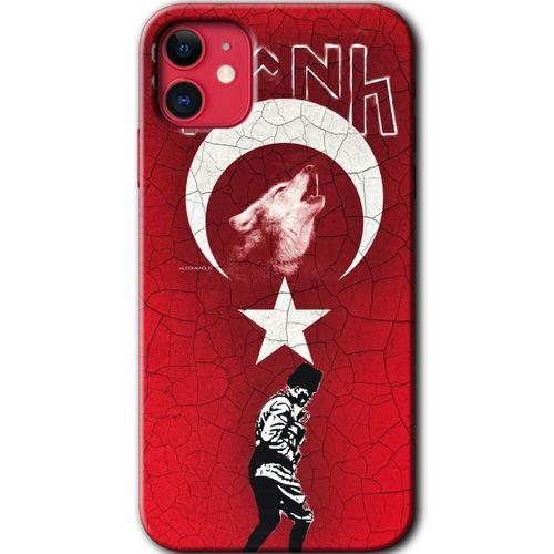 MRCİLETİSİM iPhone 11 Kılıf Kapak - Bozkurt Atam +Hayalet Ekran Yandan Gözükmez