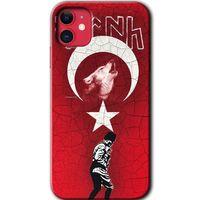 MRCİLETİSİM iPhone 11 Kılıf Kapak - Bozkurt Atam +Hayalet Ekran Yandan Gözükmez