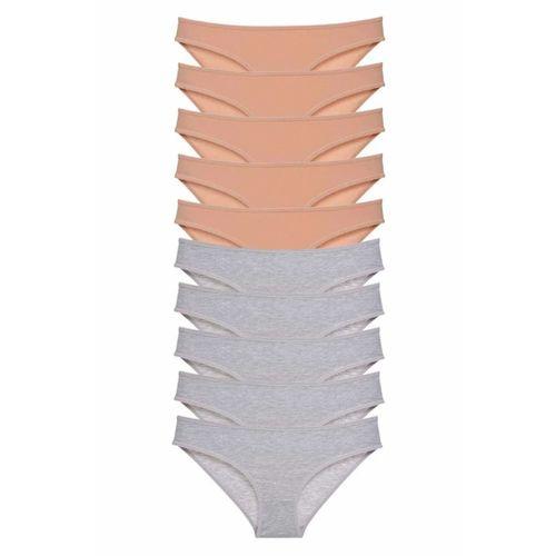 10 adet Süper Eko Set Likralı Kadın Slip Külot Ten Gri