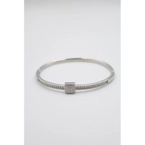 Taşlı Vip Bilezik - Gümüş