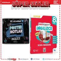 KR Akademi 8. Sınıf LGS İngilizce Poster Notlar ve Sınav Yayınları Soru Bankası Seti 2 Kitap