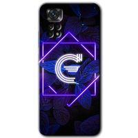 Redmi Note 11 5G Global Kılıf HD Desen Baskılı Arka Kapak - Dark Neon Yaprak G Harfi + Kırılmaz Cam