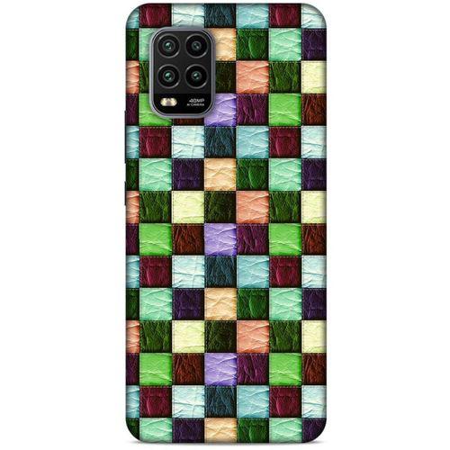 Xiaomi Mi 10 Lite Kılıf Patchwork (6) Silikon Kılıf Su Yeşili