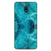 Mermer Desenli (13) Tema Silikon Kap Turkuaz Xiaomi Redmi 8A Kılıf