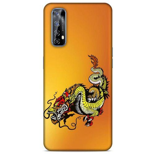 Huawei P Smart 2021 Kılıf Dragons (28) Arka Kapak Tatoo Sarı Ejderha