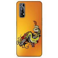 Huawei P Smart 2021 Kılıf Dragons (28) Arka Kapak Tatoo Sarı Ejderha